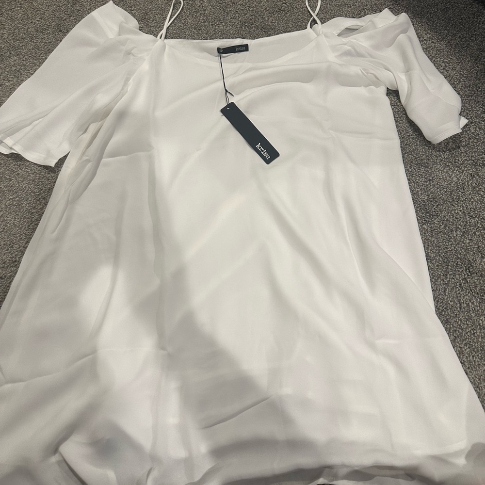 Krisa White Off-Shoulder Blouse NWT